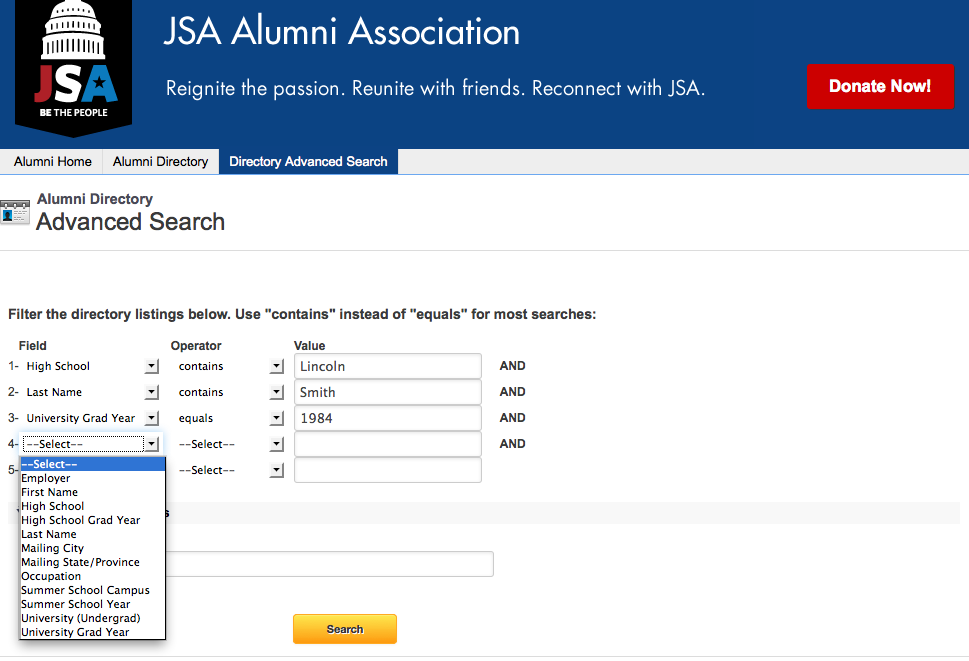 JSA alumni directory